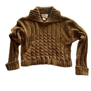 Beautiful XXist Green Knit Sweater Cuffs Long Sleeves Size M Great Condition!